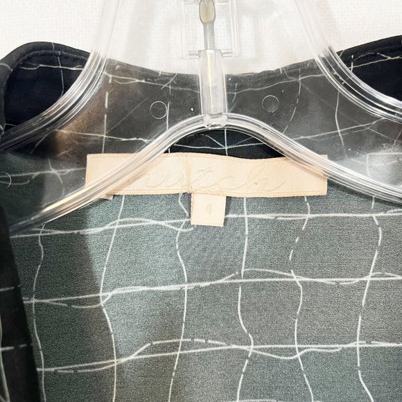 Hutch Black Grid Plaid Long Sleeve Shirt Dress Button Front - Size 4 - Picture 4 of 7